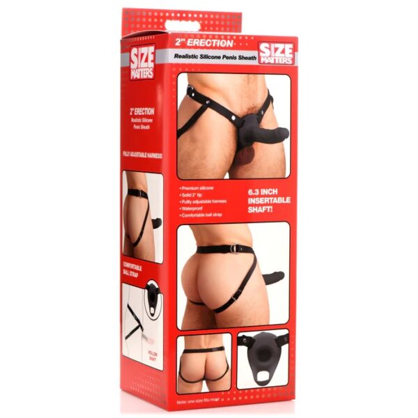 SM Realistic Silicone Penis Sheath – Black