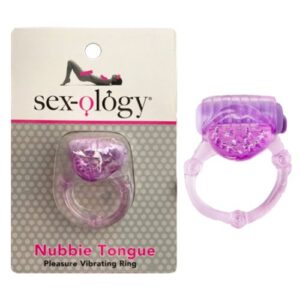 Nubby Tongue Vibrating Cock Ring Magenta