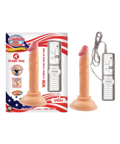 All American Mini Whoppers – Vibrating 4" Straight Dong | Flesh